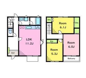 三鷹駅 徒歩5分 1-2階の物件間取画像